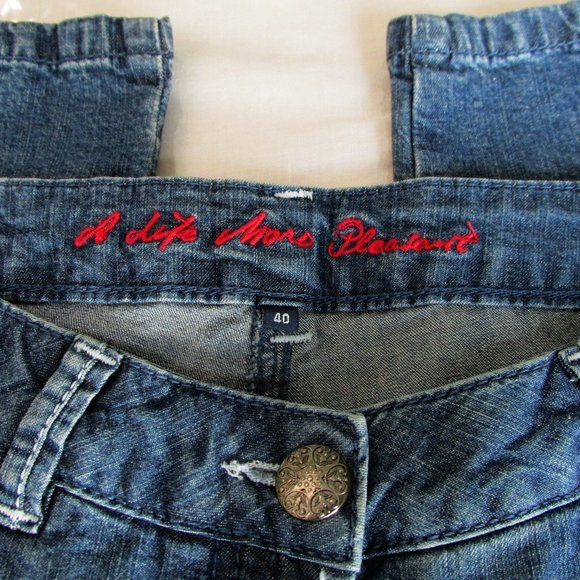 Blue Willi's Danish Design Cropped Blue Jeans Tapered Zipper Leg Danish Size 40 - Picture 2 of 16